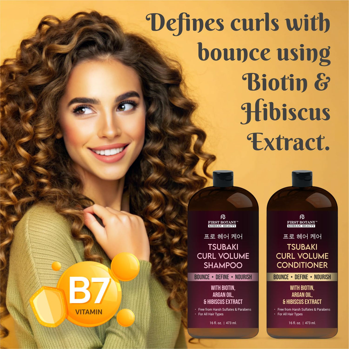 First Botany Curl Volume Shampoo lather close-up highlighting gentle, sulfate-free cleansing
