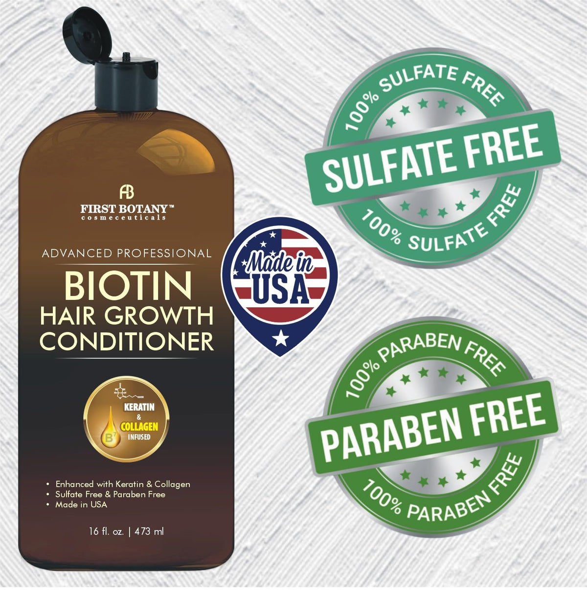 First Botany conditioner application in hands demonstrates even distribution and detangling