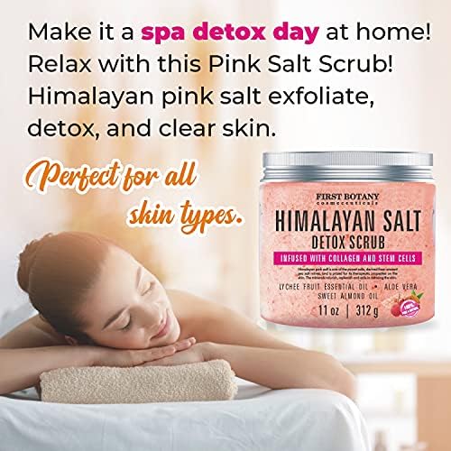 First Botany Himalayan Salt Scrub texture close-up highlights grain size for effective exfoliation