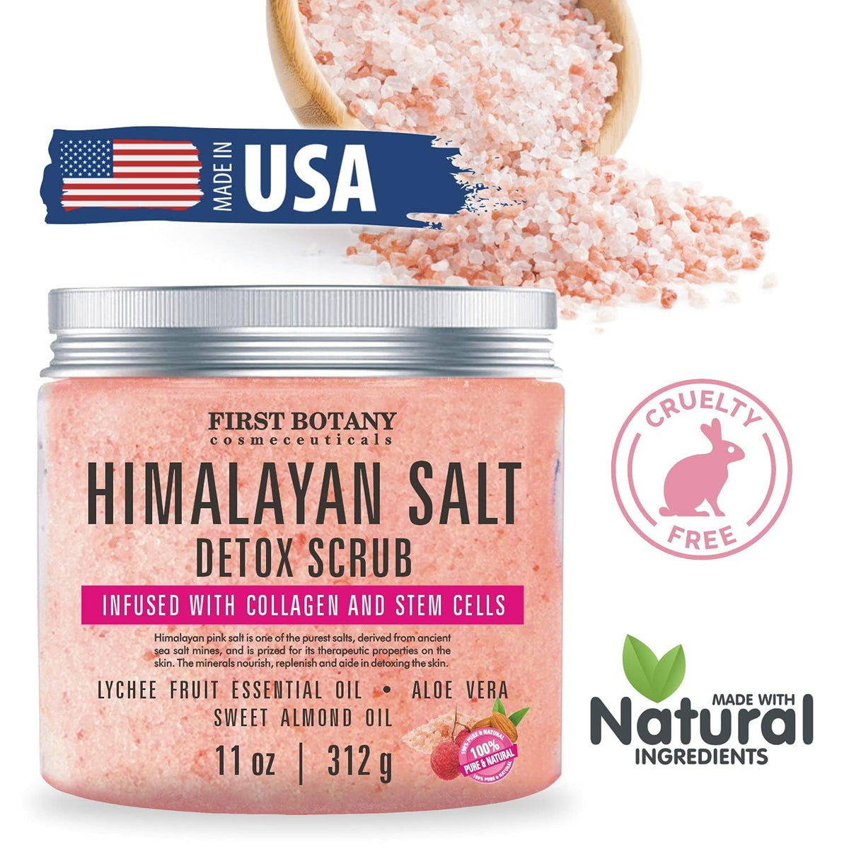 First Botany Himalayan Salt Scrub applying on hands or face for exfoliation