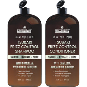 First Botany Korean Frizz Shampoo bottle—smooth, frizz-free result.