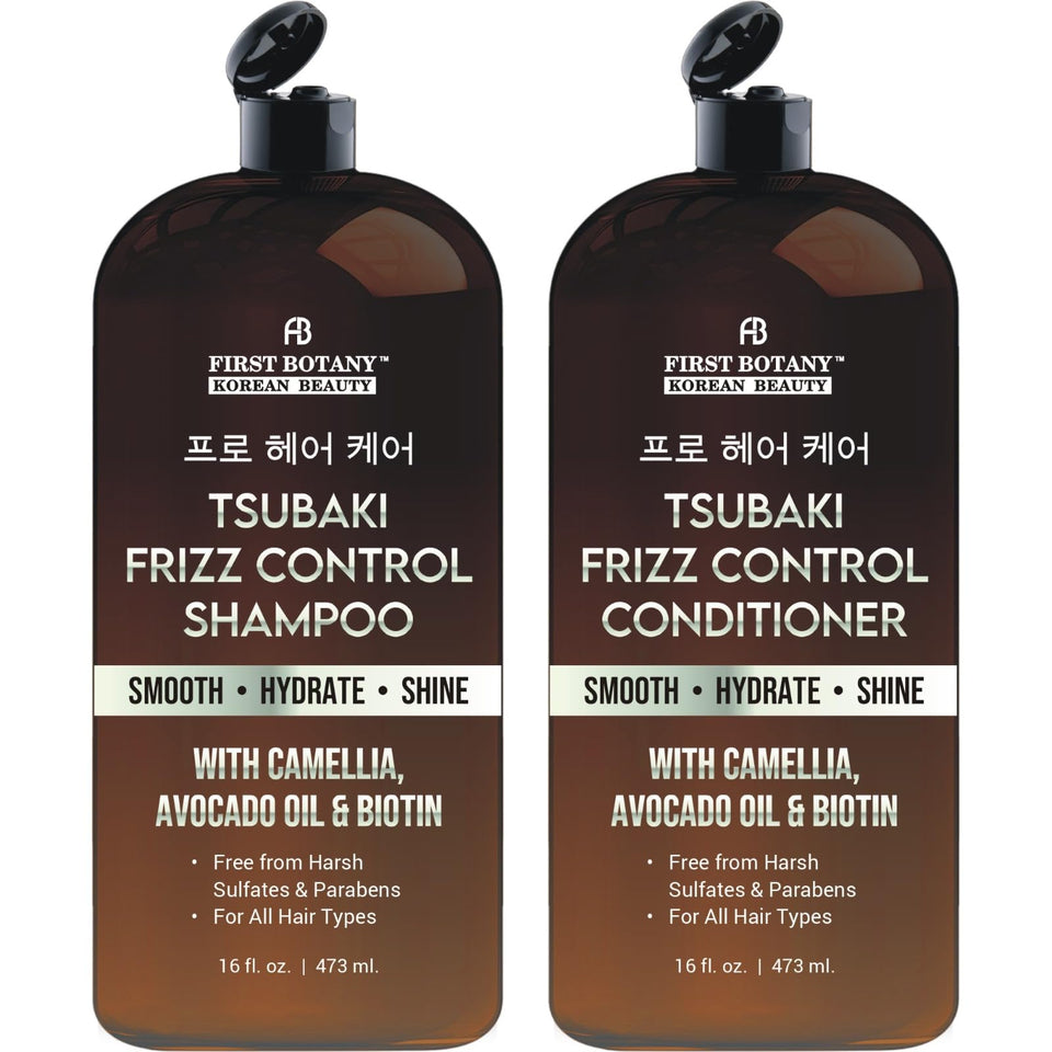 First Botany Korean Frizz Shampoo bottle—smooth, frizz-free result.