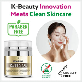 First Botany bakuchiol-niacinamide blend illustration highlighting renewal and even skin tone.