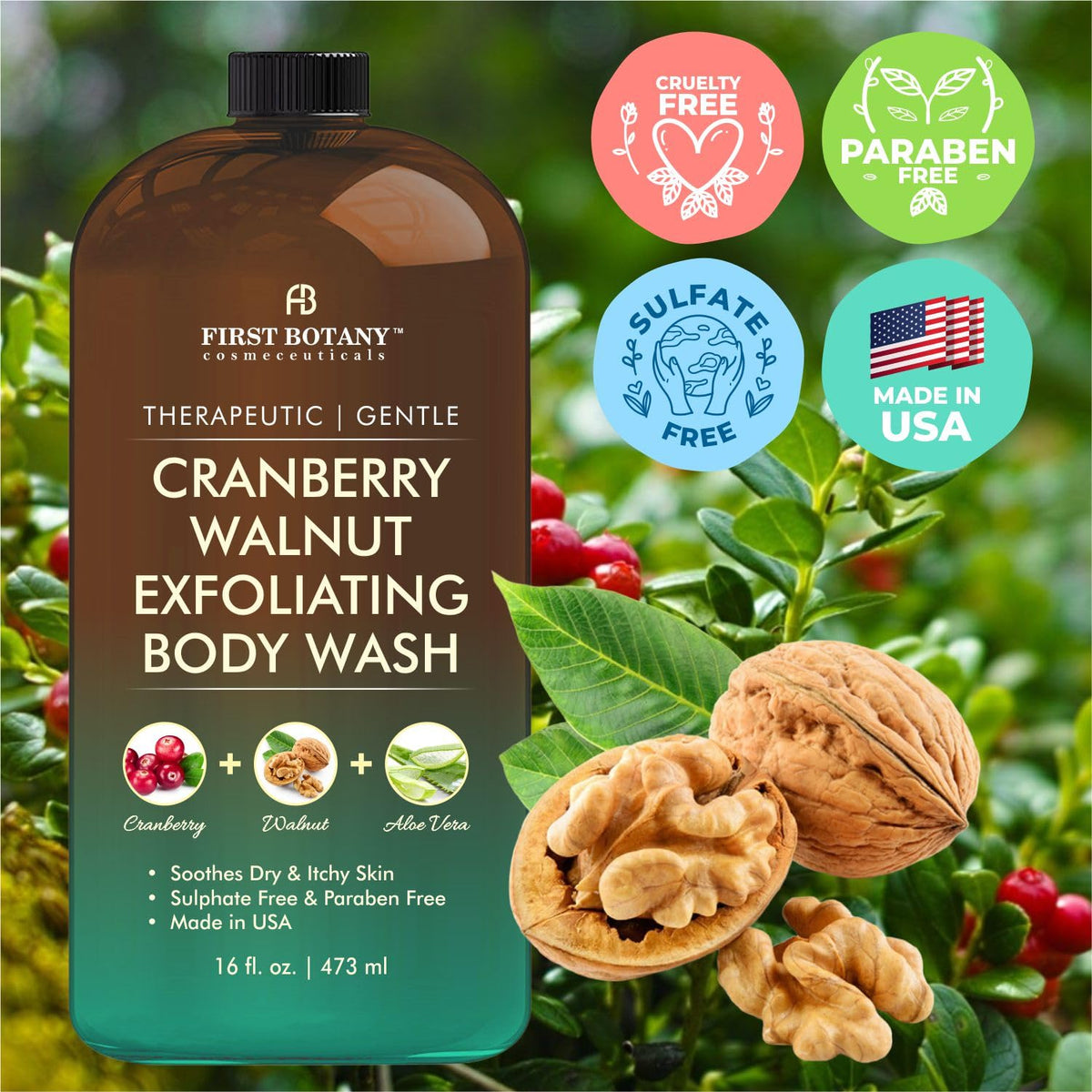 First Botany natural ingredients label communicating clean, natural formula
