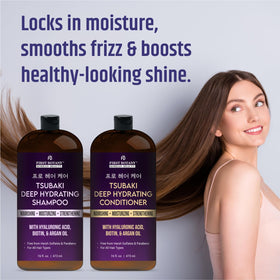 First Botany packaging of shampoo-conditioner duo on a clean display.