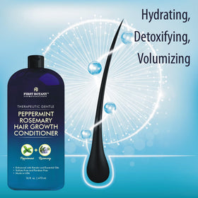 Hair care scene with First Botany conditioner providing shine and manageability