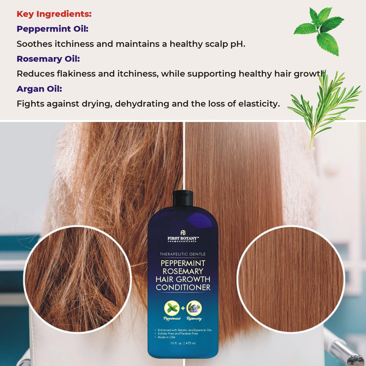 Pump bottle of First Botany conditioner for easy, even application