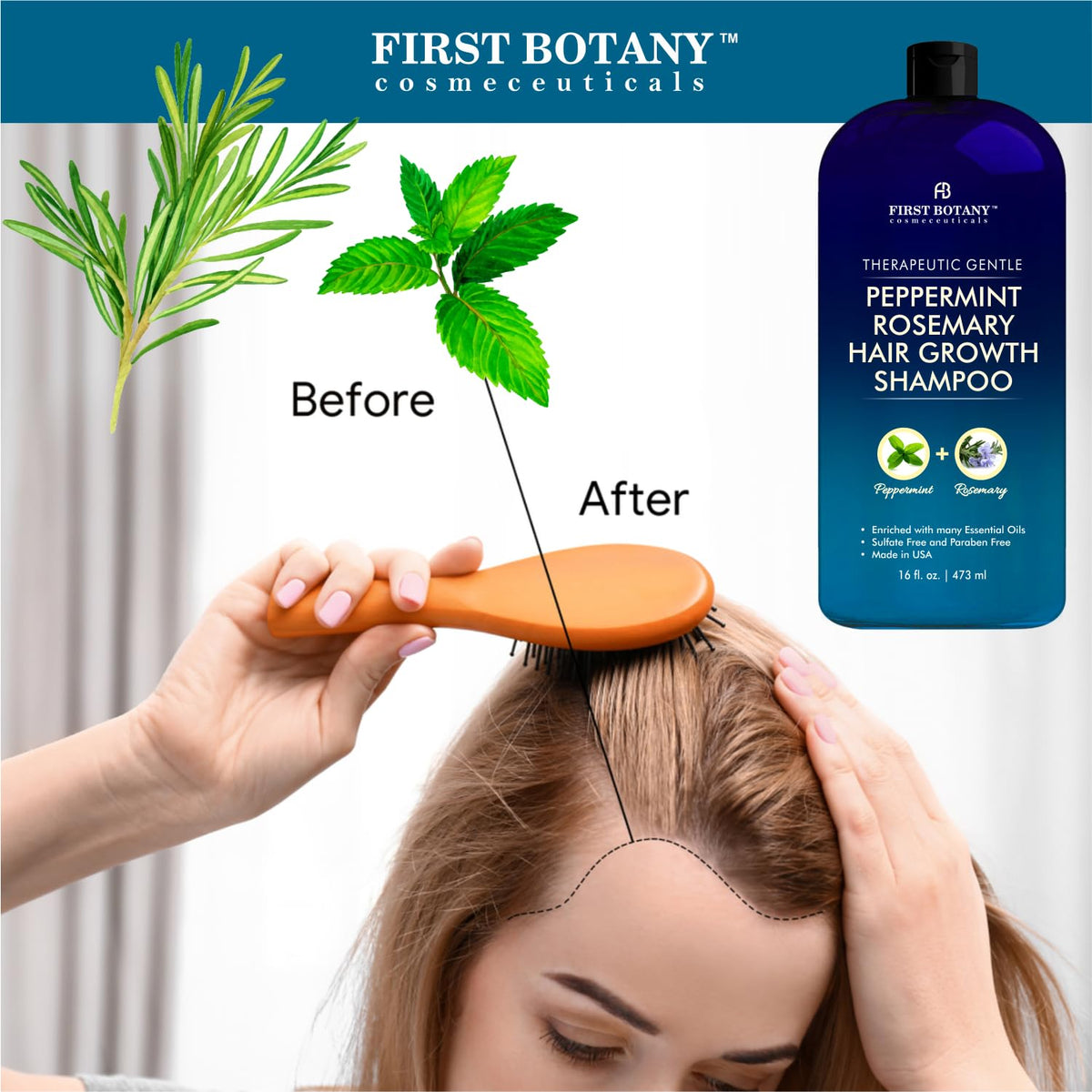 First Botany Peppermint Rosemary Shampoo lather nourishes the scalp gently.