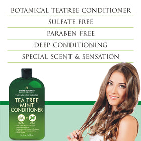 First Botany Tea Tree Oil Conditioner applying to hair for gentle cleansing