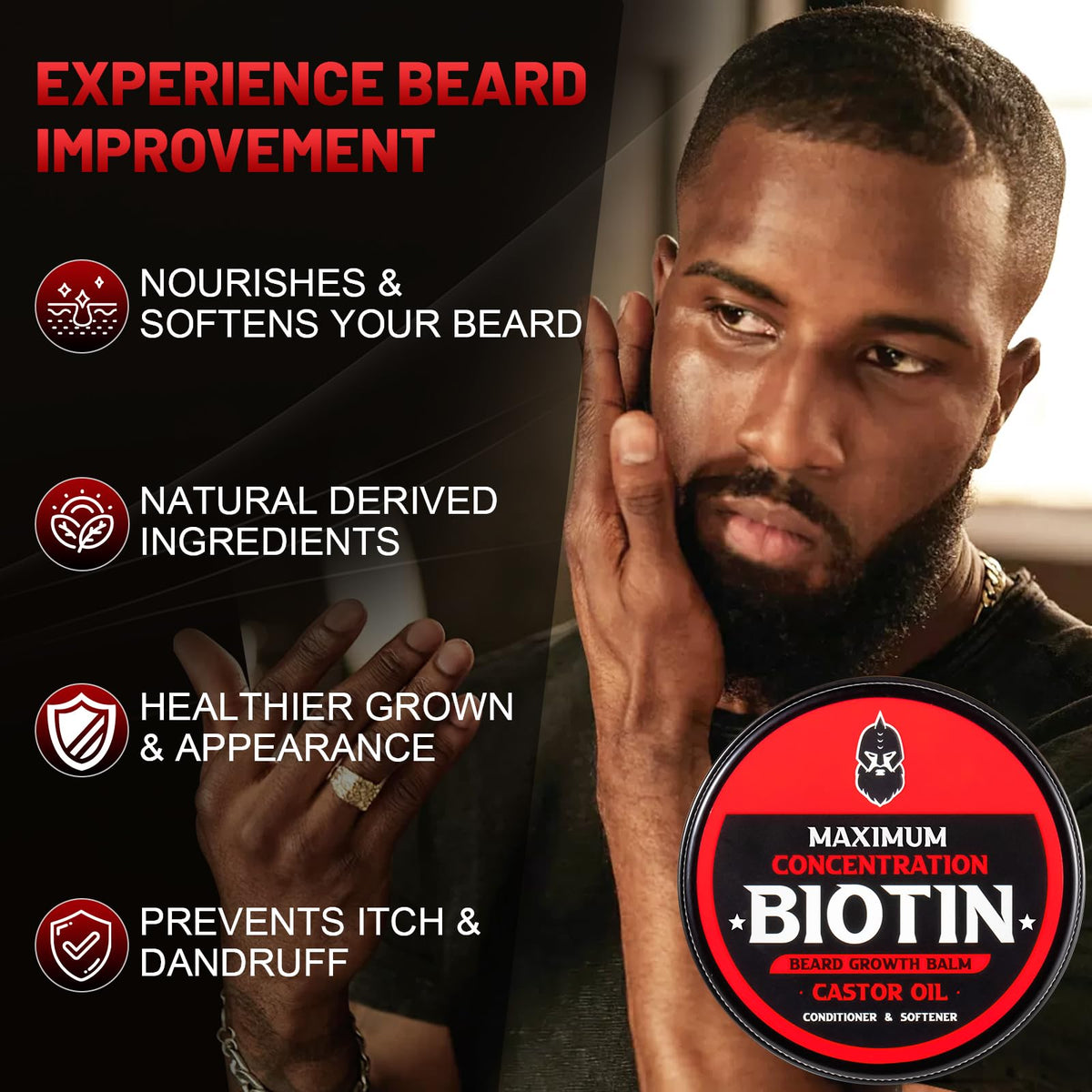 First Melody beard balm softening finish creates a tidy look.