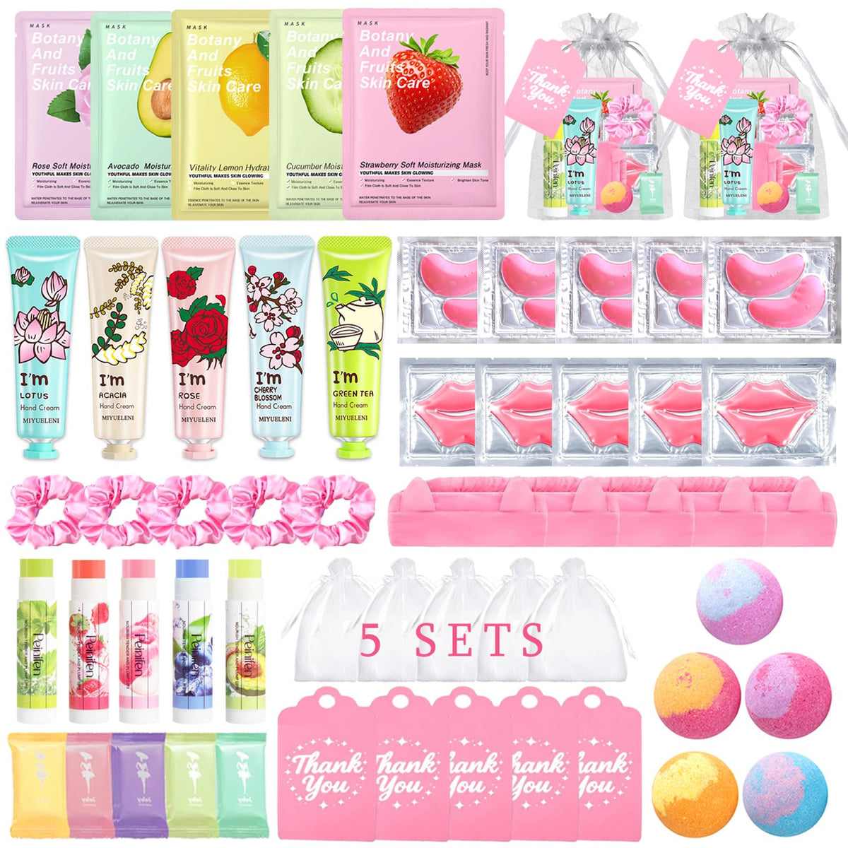 Firstfly 55PCS spa set face masks for kids during at-home spa night