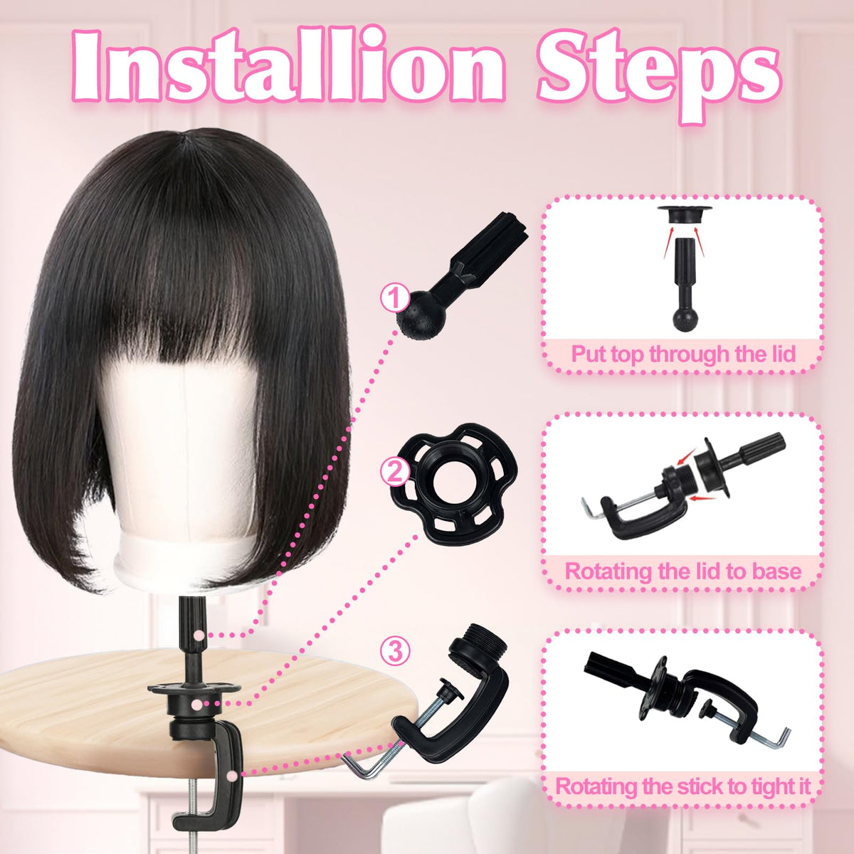 Firstwon table clamp and included clips enable a stable workstation.
