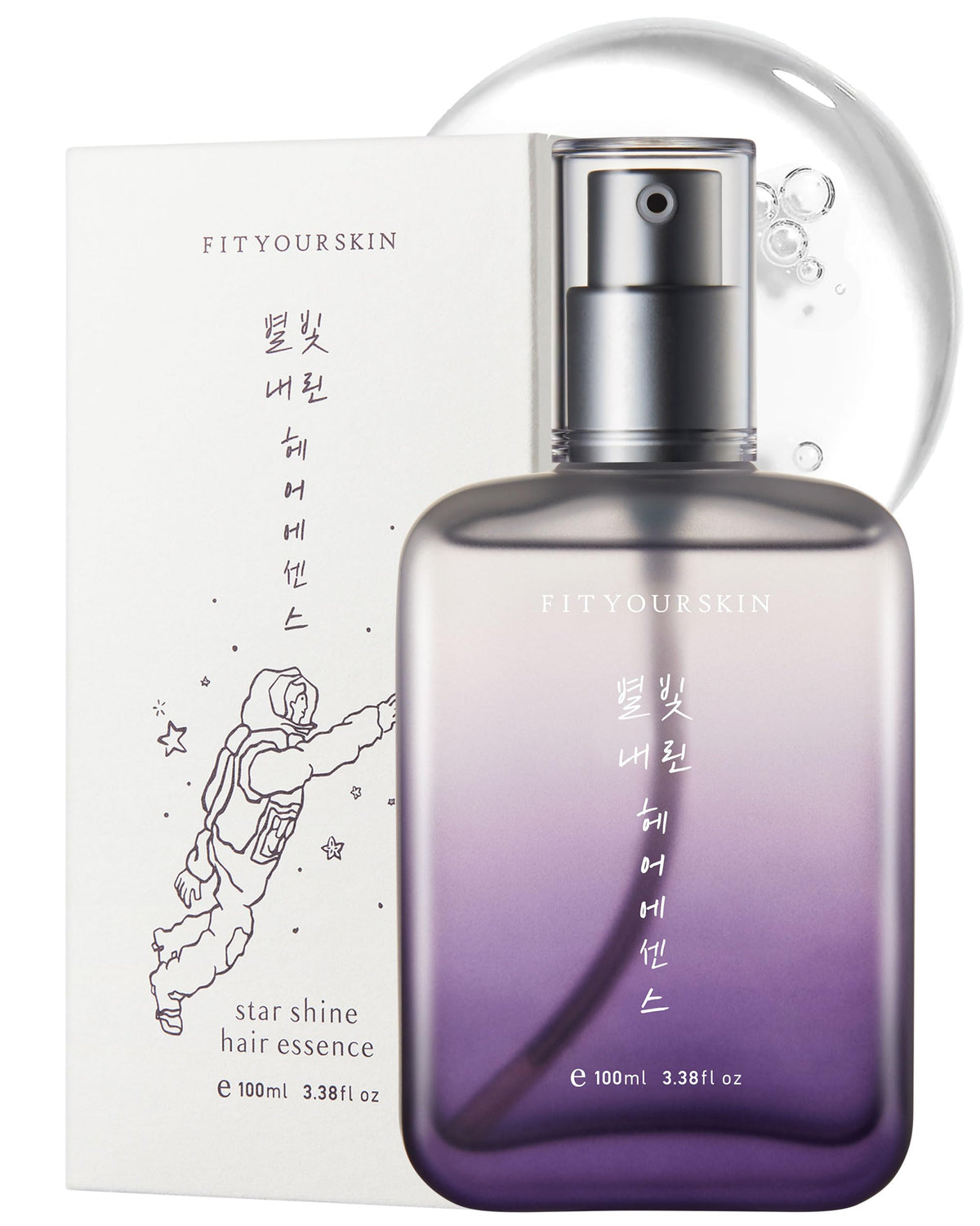 FIT YOUR SKIN Star Shine Hair Essence bottle with floral musk scent and lightweight frizz control.