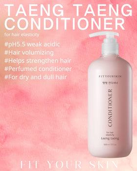FIT YOUR SKIN Taeng Taeng bottle side label reveals premium, bouncy-volume formula