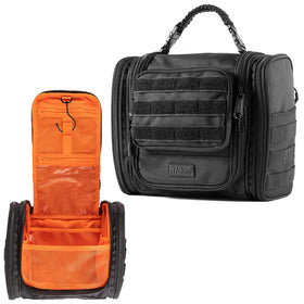 Fitdom Tactical Hanging Toiletry Bag interior with 12 compartments organized