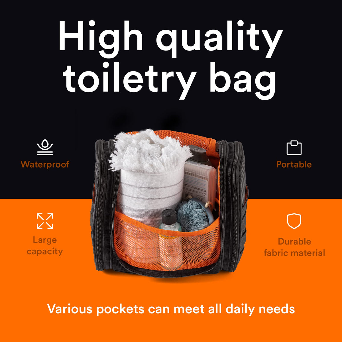 Compact 10 x 9 x 6 inch size fits carry-ons neatly