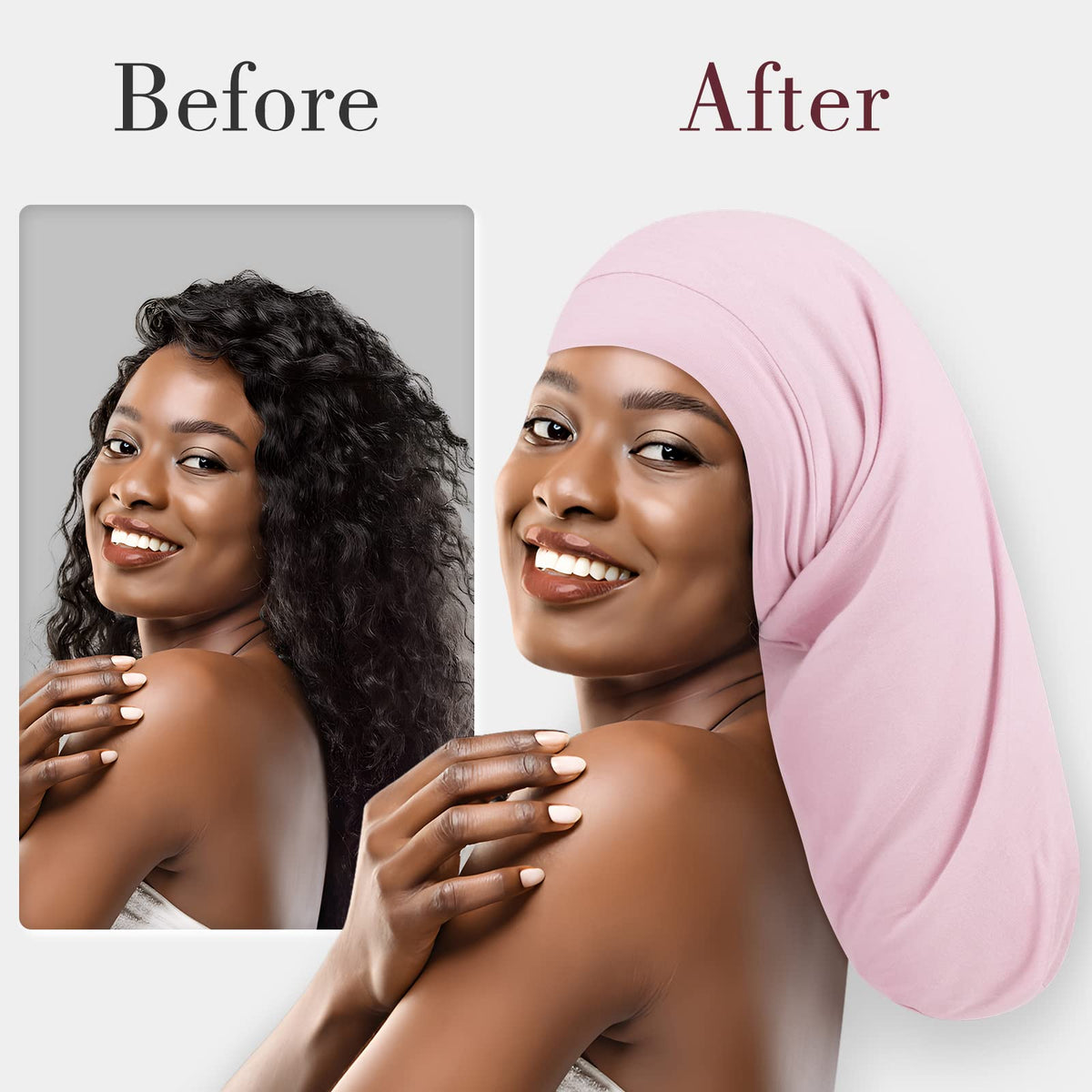 Fittia bonnet stays on during sleep, keeping hair wrapped