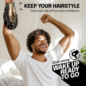 Machine-washable satin bonnet by Fittia for easy cleaning and hygienic routines.