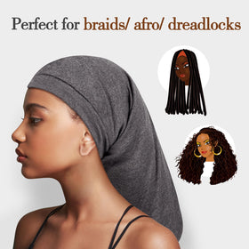 Fittia XL bonnet helps dreadlocks stay wrapped overnight.