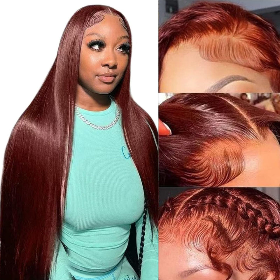 Fiumer 26inch lace front wig in reddish-brown for natural daily wear