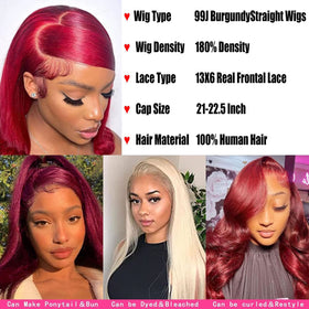Fiumer Burgundy wig cap with adjustable strap and four combs for secure fit