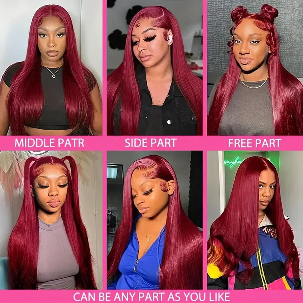 Fiumer Burgundy wig color-angle view highlighting burgundy shade versatility