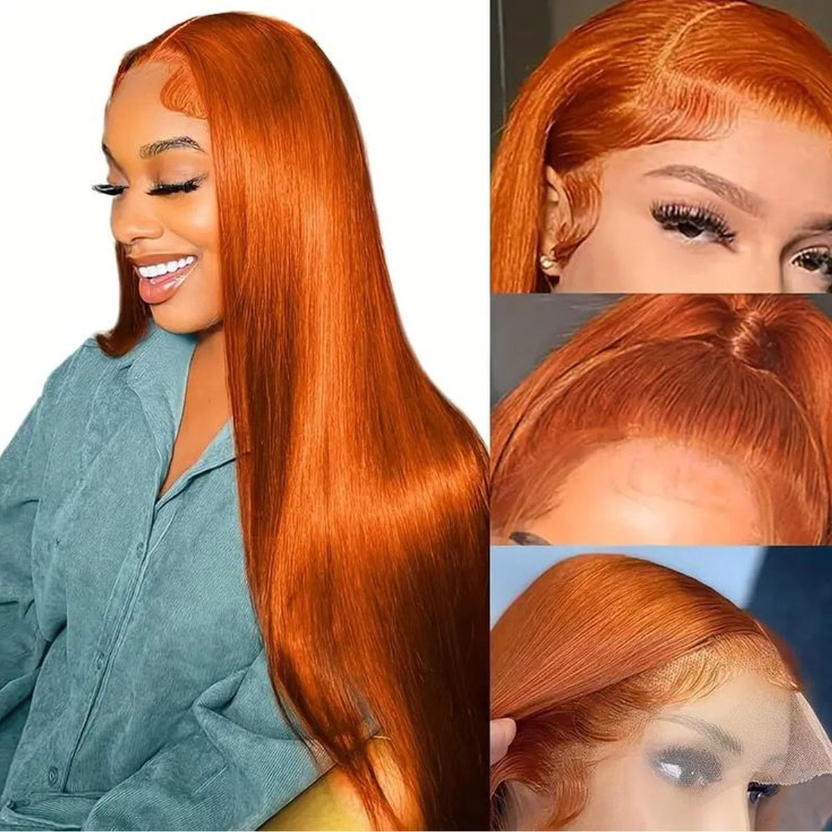 Fiumer ginger wig 28 inch straight lace front with natural part and volume