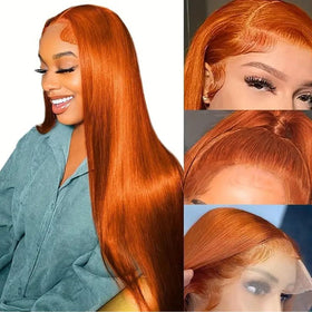 Fiumer ginger wig 28 inch straight lace front with natural part and volume