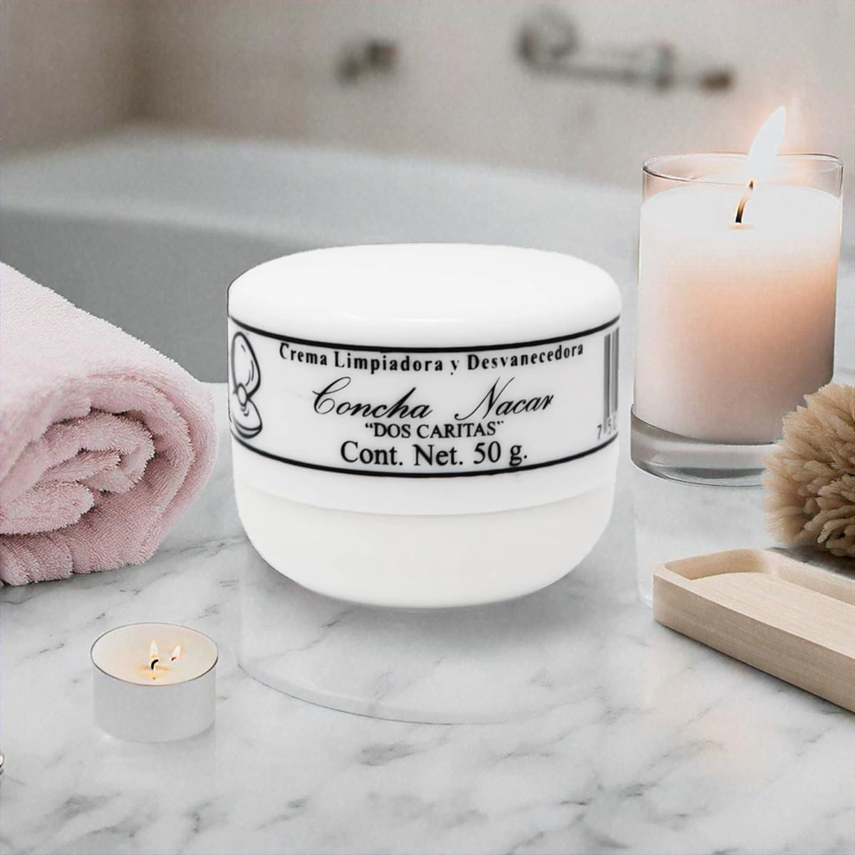 Five Brothers Dos Caritas Concha Nacar Cream used in day-night routine for simple radiance.