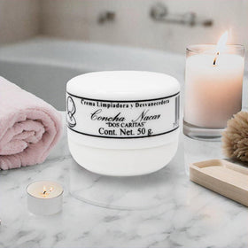 Five Brothers Dos Caritas Concha Nacar Cream used in day-night routine for simple radiance.