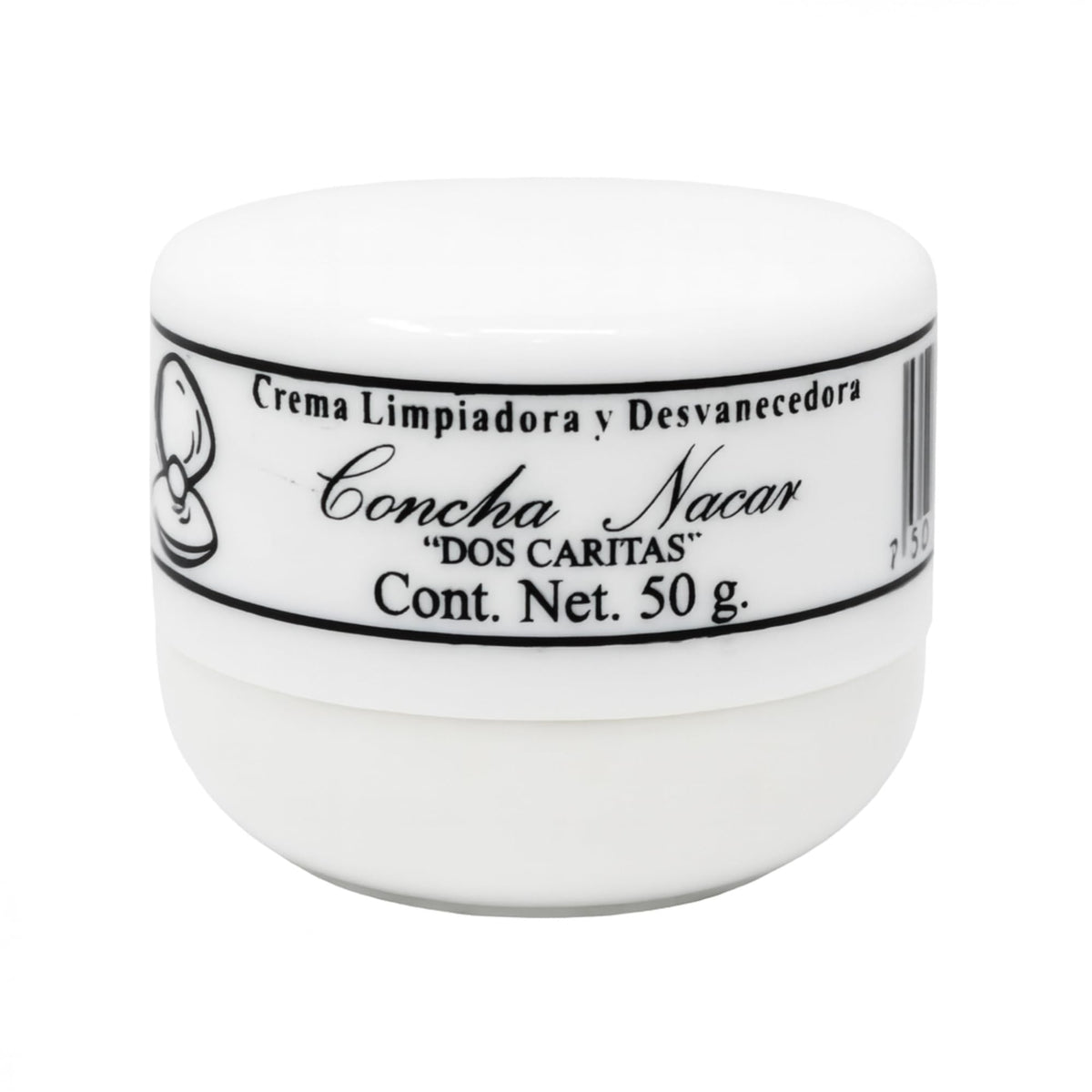 Five Brothers Dos Caritas Concha Nacar Cream jar shows lightweight hydration for daily use.
