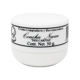 Five Brothers Dos Caritas Concha Nacar Cream jar shows lightweight hydration for daily use.