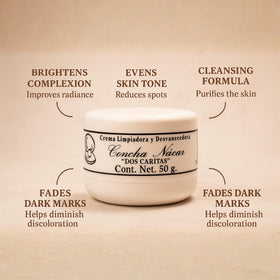 Five Brothers Dos Caritas Concha Nacar Cream texture swatch reveals a luminous finish.