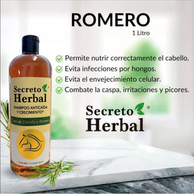 Close-up of Five Brothers Secreto Herbal shampoo bottle