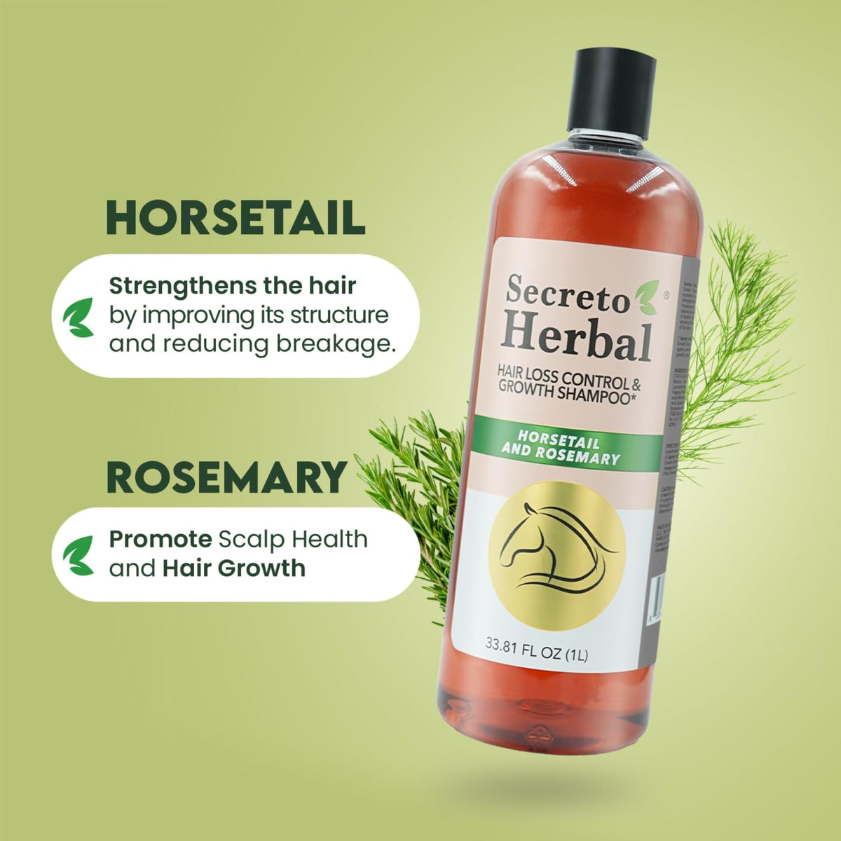 Rosemary and horsetail ingredients in Secreto Herbal formula