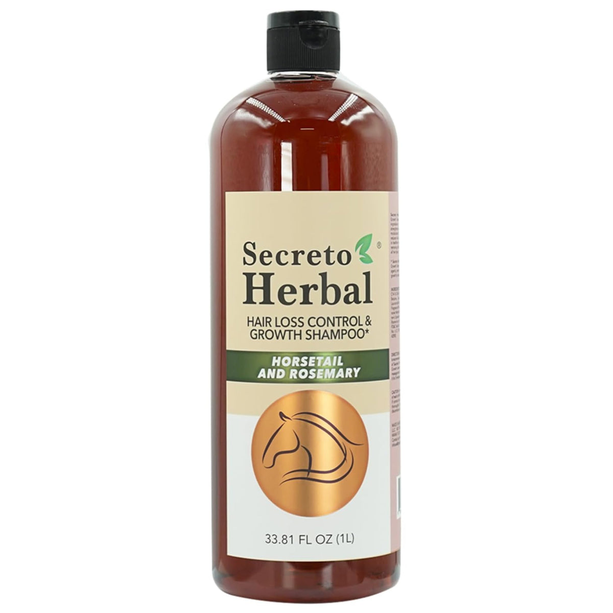 Five Brothers Secreto Herbal shampoo bottle pouring to refresh the scalp