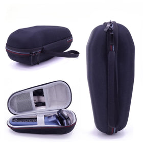 Fivoras hard storage case exterior protects shaver on the go.