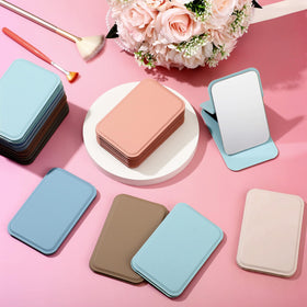 Fiwochic 24pcs mocardi grey mirror, durable PU shell for daily use.