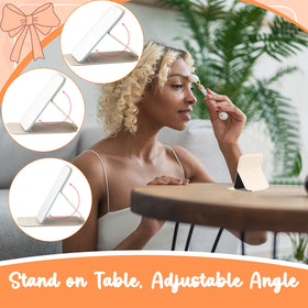 Fiwochic black folding pocket mirror open, ultrathin design for quick touch-ups
