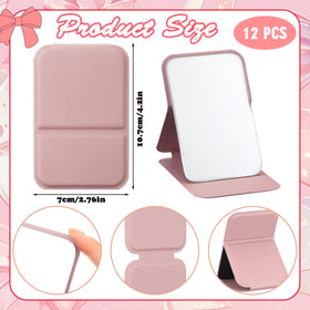 Fiwochic rectangle pink pocket mirror highlights quick makeup checks anywhere.