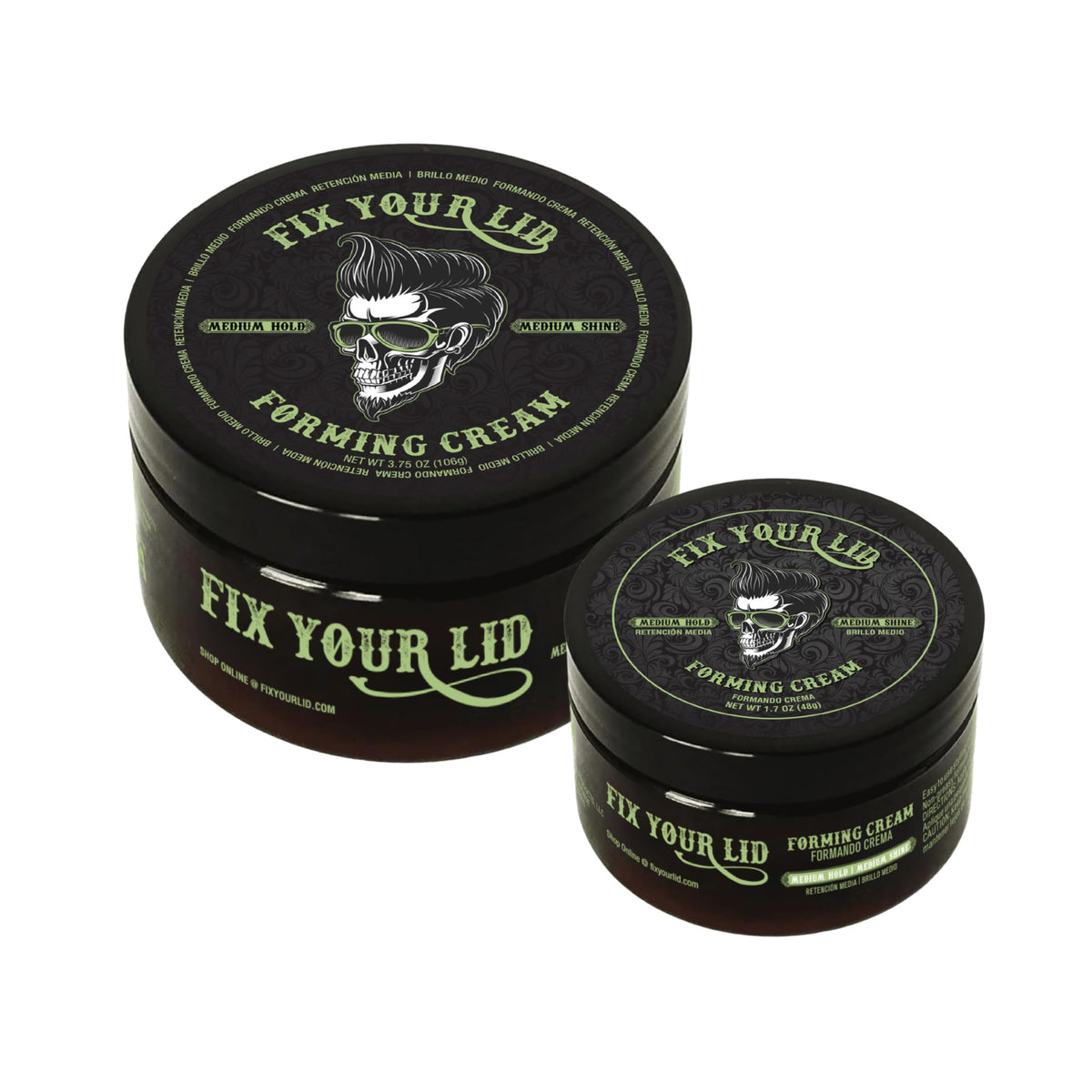 Fix Your Lid forming cream jar shows smooth, non-greasy hold for daily styling.