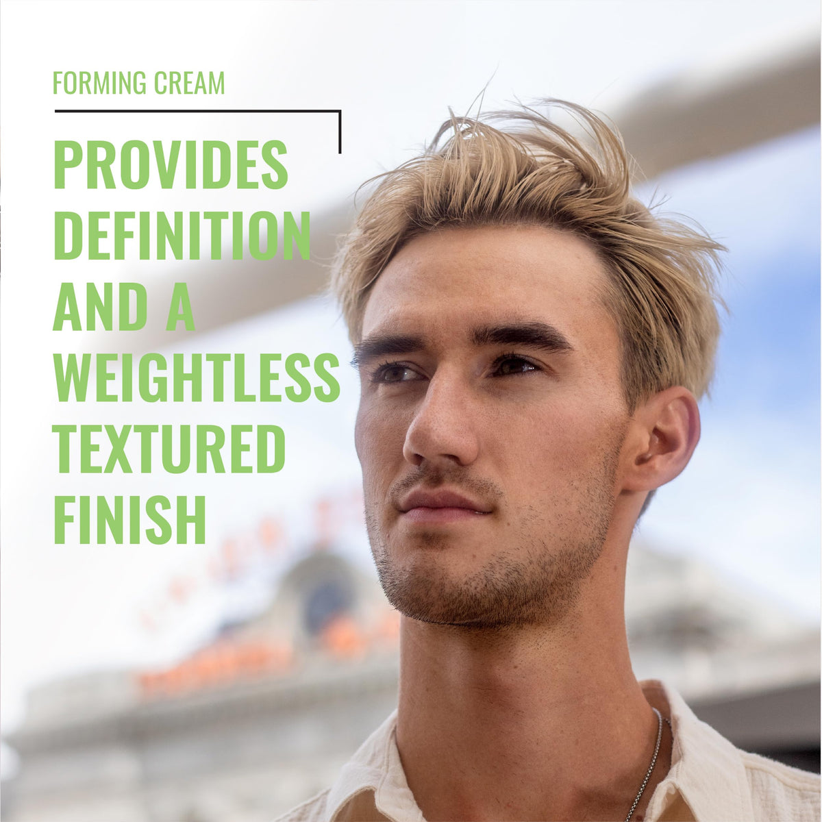 Fix Your Lid hair cream bottle highlights balanced shine and easy wash-out.