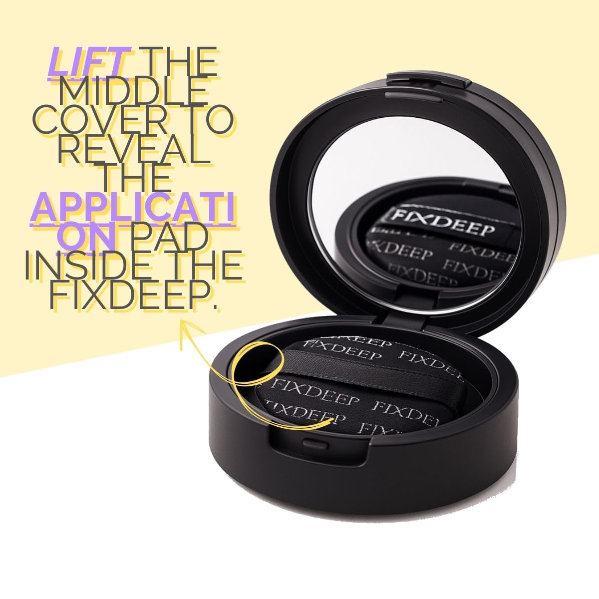 Fixdeep fibers blend with hair direction for natural density.