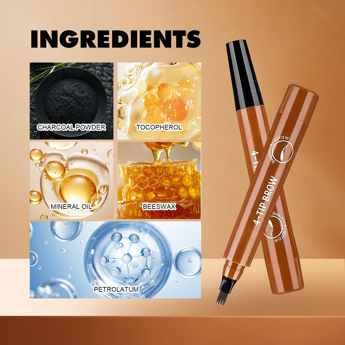 Rich pigment from FIZYSKOE brow pencil stays vibrant all day