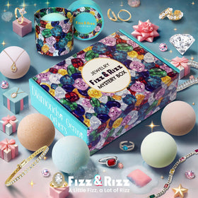 Fizz & Rizz mystery bath bomb earrings shine during unboxing