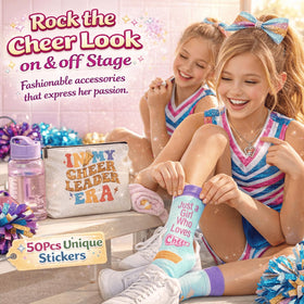 FJHAIY cheer socks with playful graphics for practice sessions