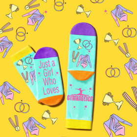 FJHAIY gift set including makeup bag, stickers, keychain, and socks.