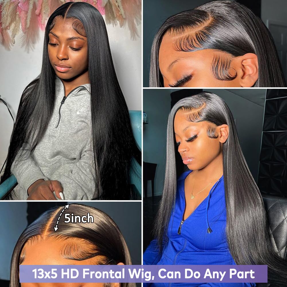 Flady 13x4 lace front wig with HD transparent lace for seamless skin melt.