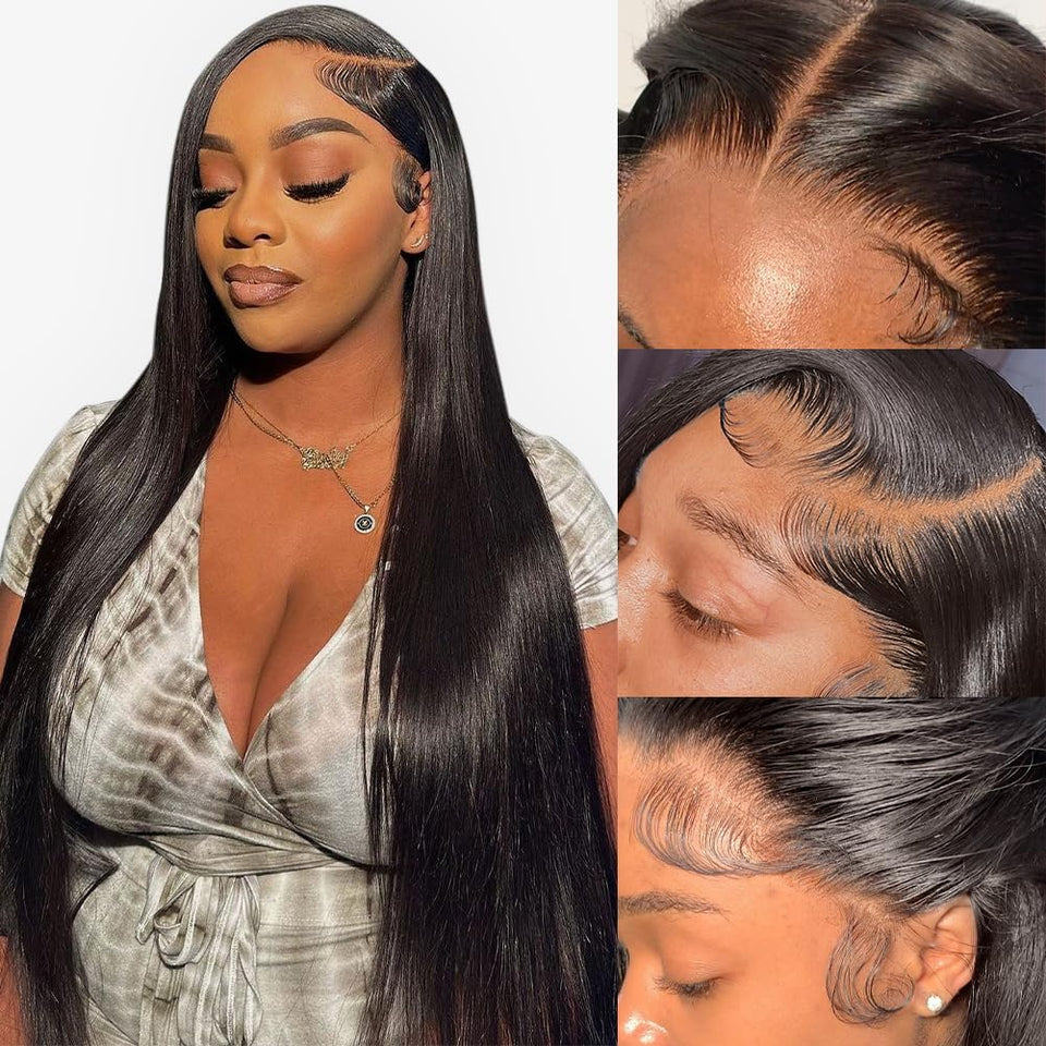 Flady 30 inch HD lace front wig with bone straight texture for natural daily wear.