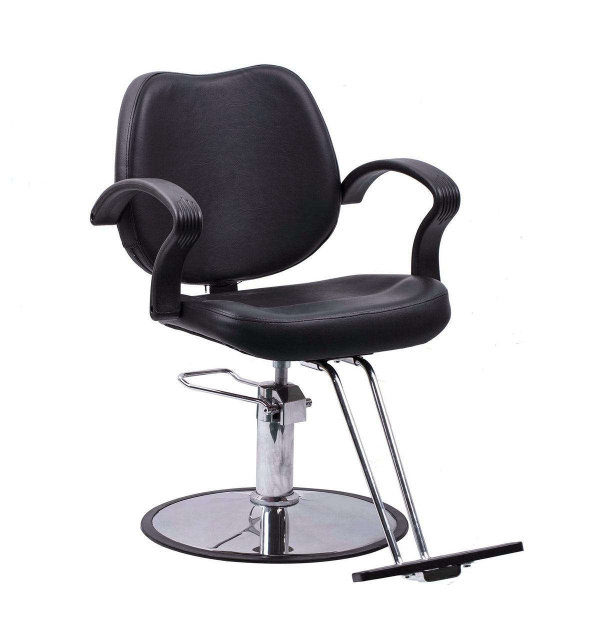 FlagBeauty black hydraulic barber chair front view, sturdy salon-grade design for daily use